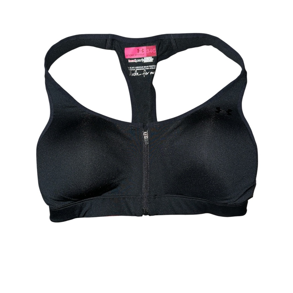 Under Armour Women's Zip-Front Black Sports Bra
